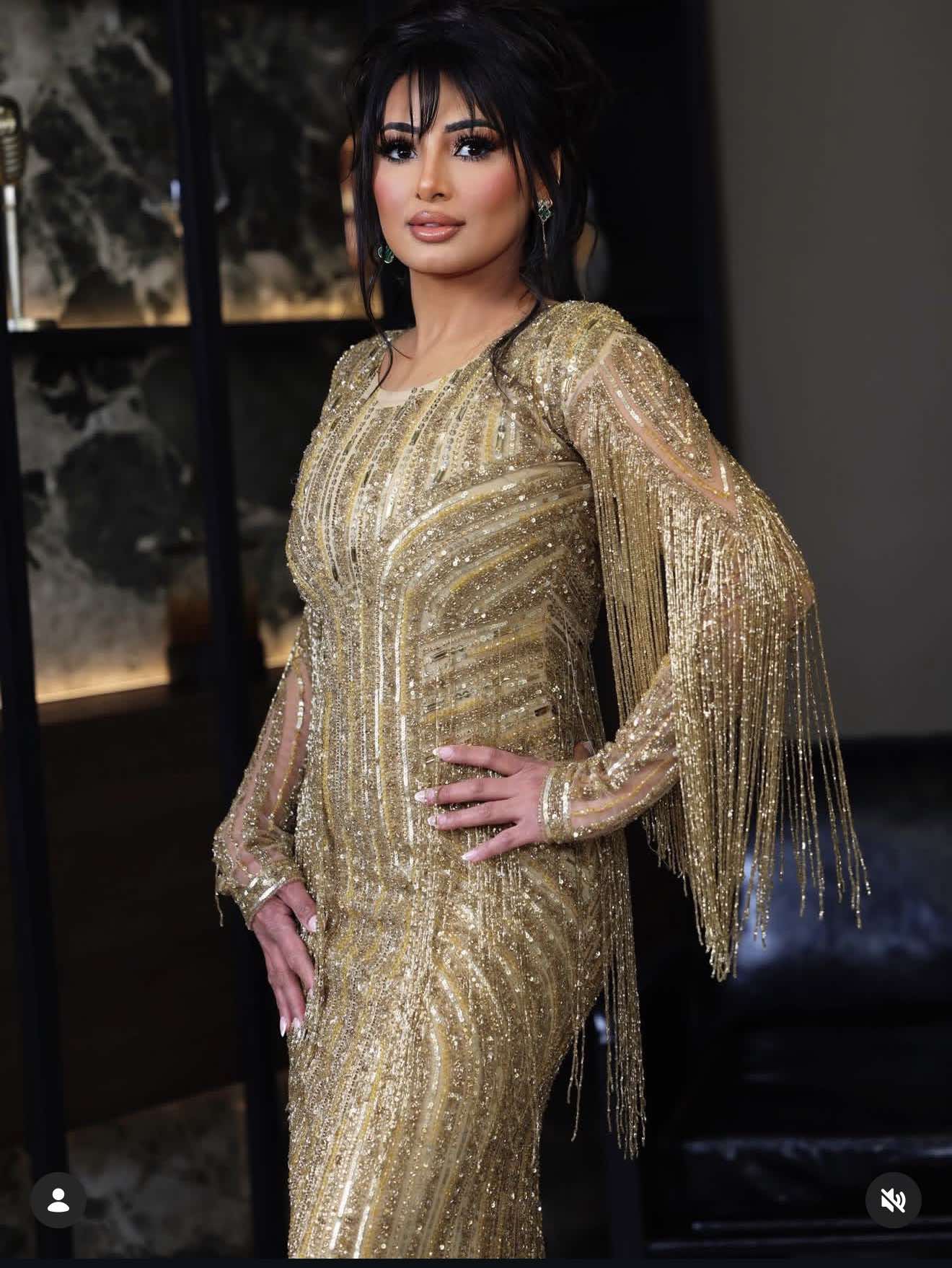 Golden Eclipse gold embellished evening dress